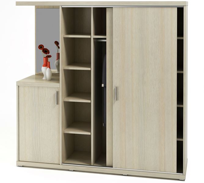 Сборный шкаф купэ с зеркалом ГМ 28 (2100х600х2120)