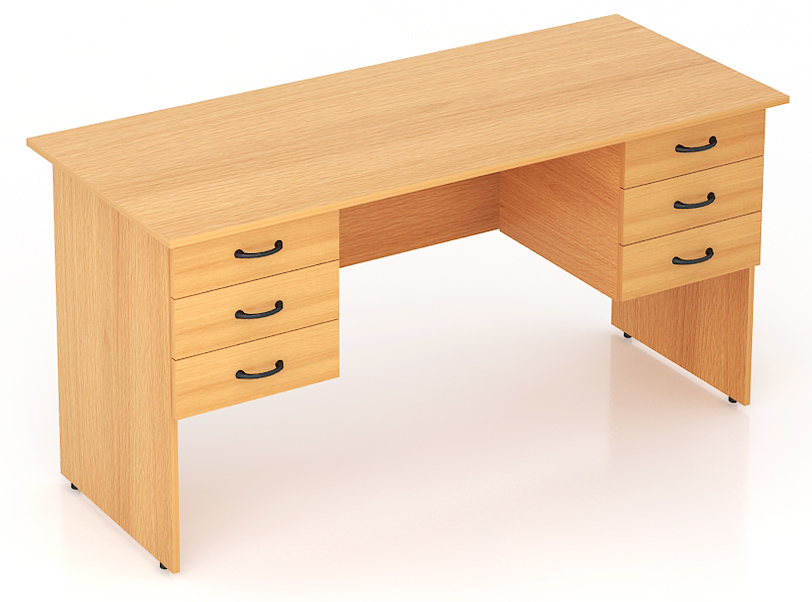  СК-28  Стол 2-тумбовый 6 ящиков (1600х600х750)