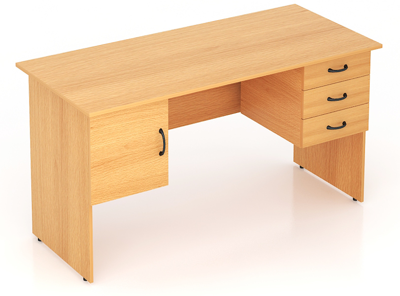  СК-29  Стол 2-тумбовый (3 ящика + дверка) (1600х600х750)